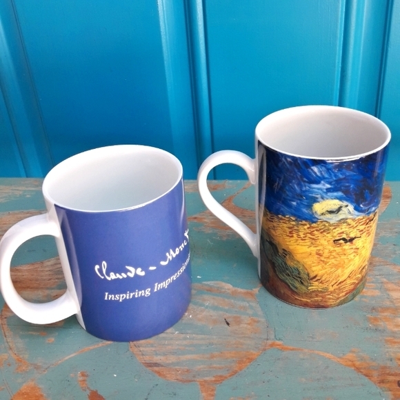 Art Mugs Monet Van Gogh Mug Set of 2 Impressionist Artist Museum Coffee Cups - Picture 2 of 10